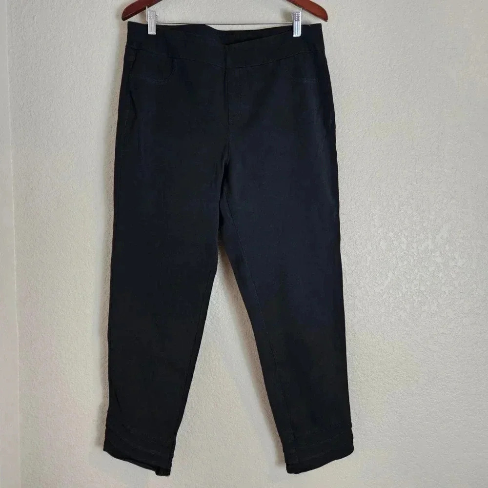 Soft Surroundings Women’s Straight Leg Ankle Pants TL Black - Picture 2 of 6